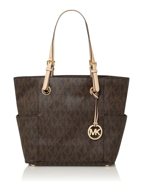 michael kors jet set item tote brown|michael kors designer tote jetset.